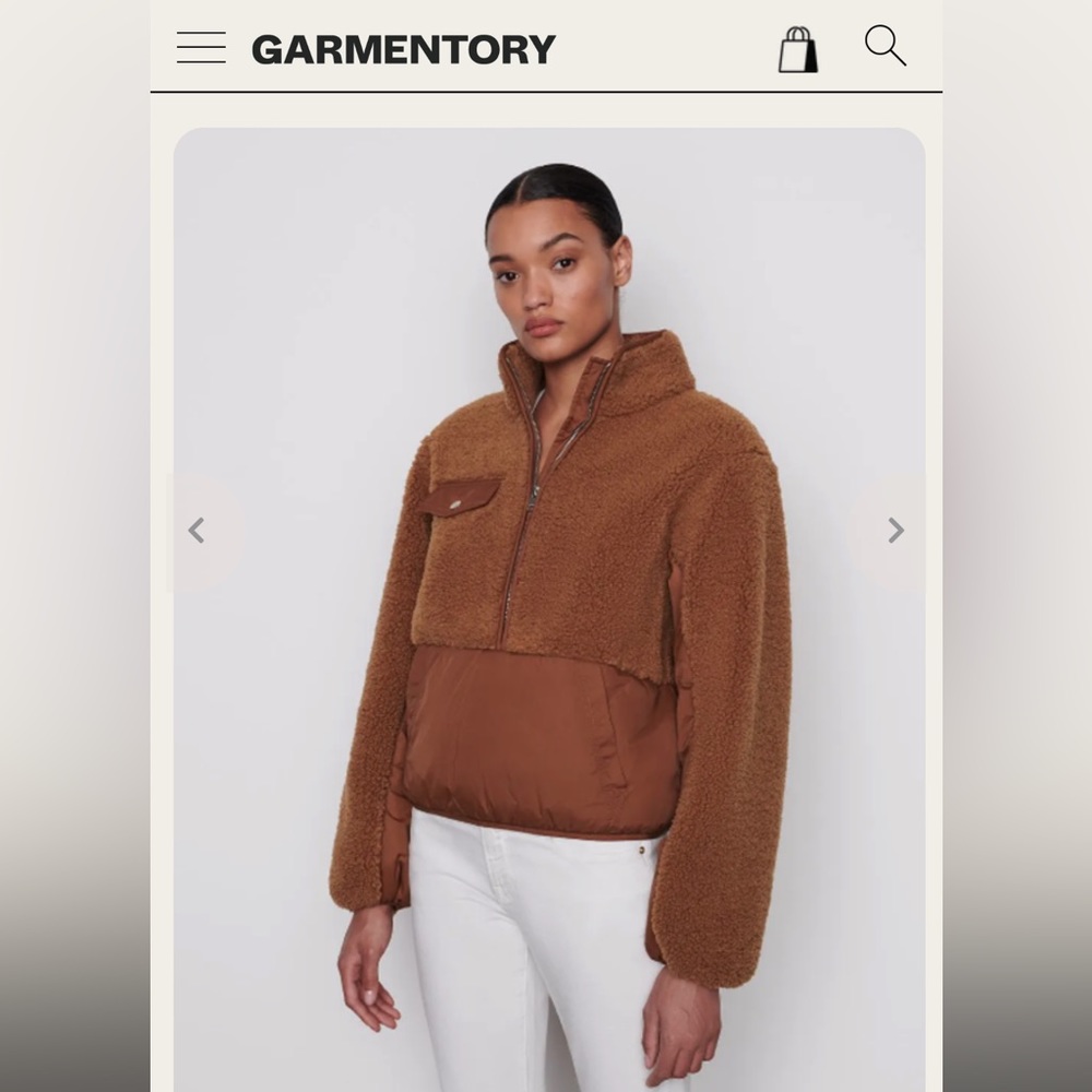 Frame Denim mix fleece pullover. Fuzzy teddy jacket. Mint condition.